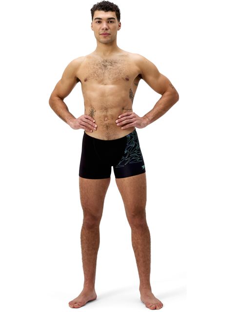Speedo Hyperboom Aquashort - Black/Alfalfa Green