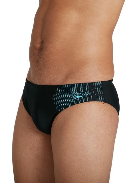 Speedo Tech Placement 7cm Briefs - Black/Light Adriatic