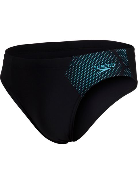 Speedo Tech Placement 7cm Briefs - Black/Light Adriatic