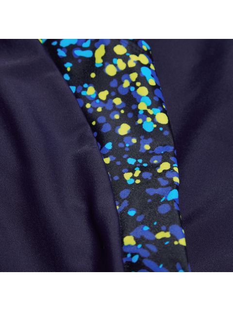 Speedo Leaderback Legsuit - Black/Cobalt/Lemon