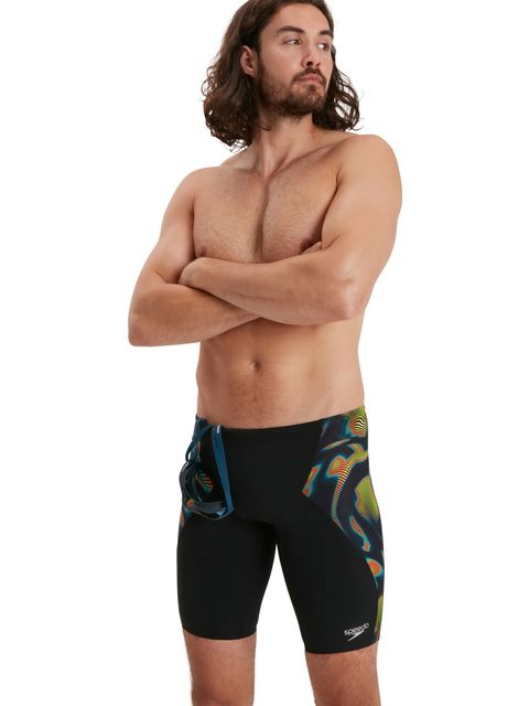 Speedo V-Cut Jammers - Allover Atomic Lime/Salso/Adriatic