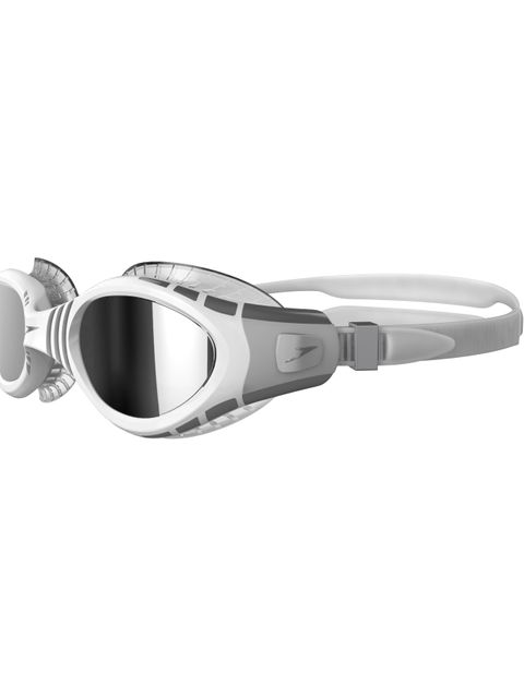 Speedo Futura Biofuse Flexiseal Mirrored Goggles - Cool Grey & White