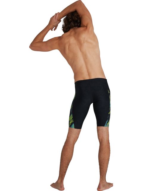 Speedo Allover V-Cut Jammers - Black/Light Adriatic/Acid/USA Charcoal