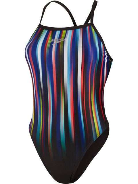 Speedo Turnback One Piece - Black/Multi