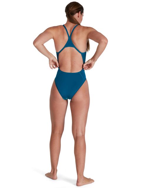 Speedo Placement Digital Turnback One Piece - Nordic Teal/Pool/Yellow