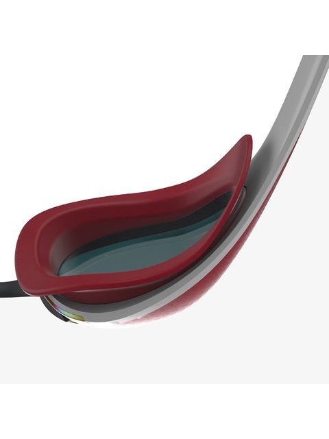 Speedo Fastskin Pure Focus Goggles - Ruby Mirror/Phoenix Red/White/USA Charcoal