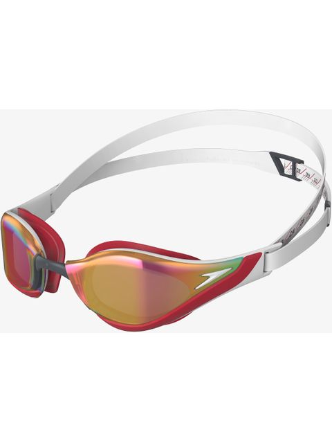 Speedo Fastskin Pure Focus Goggles - Ruby Mirror/Phoenix Red/White/USA Charcoal