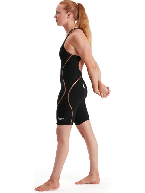 Speedo Fastskin LZR Pure Intent Openback Kneelength - Black/Rose Gold
