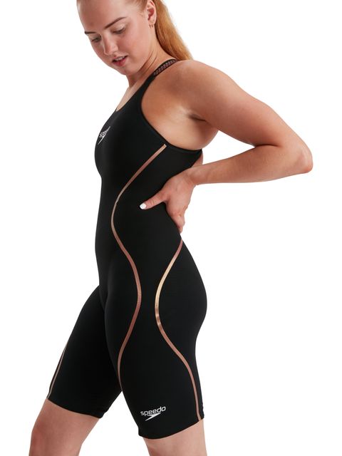 Speedo Fastskin LZR Pure Intent Openback Kneelength - Black/Rose Gold