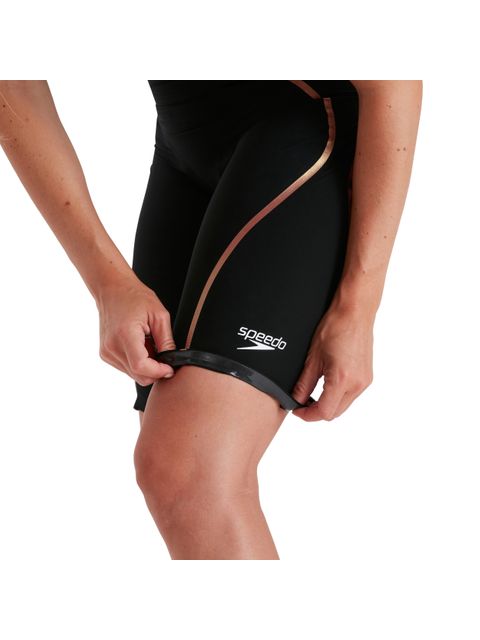 Speedo Fastskin LZR Pure Intent Black & Gold Closedback Kneelength
