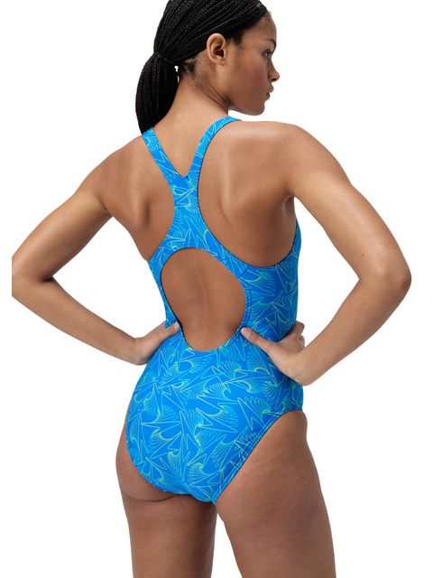 Speedo Hyperboom Allover Medalist One Piece - Lagoon Blue