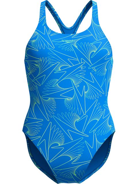 Speedo Hyperboom Allover Medalist One Piece - Lagoon Blue