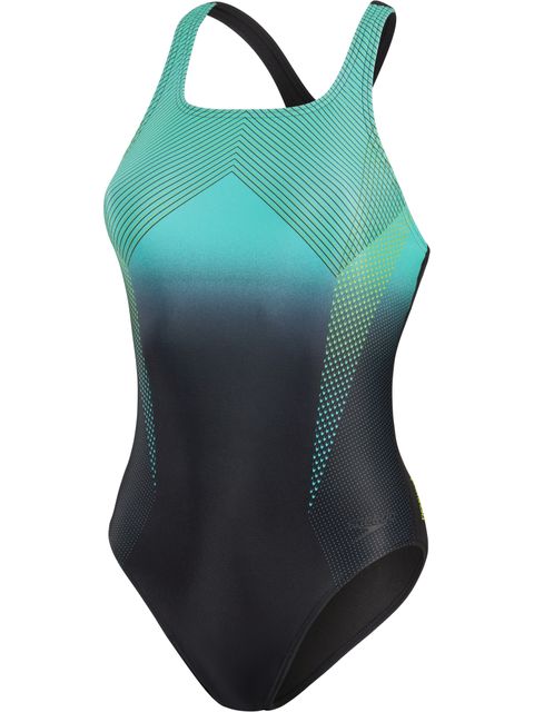 Speedo Medalist One Piece - Black/Nordic Teal/Atomic Lime