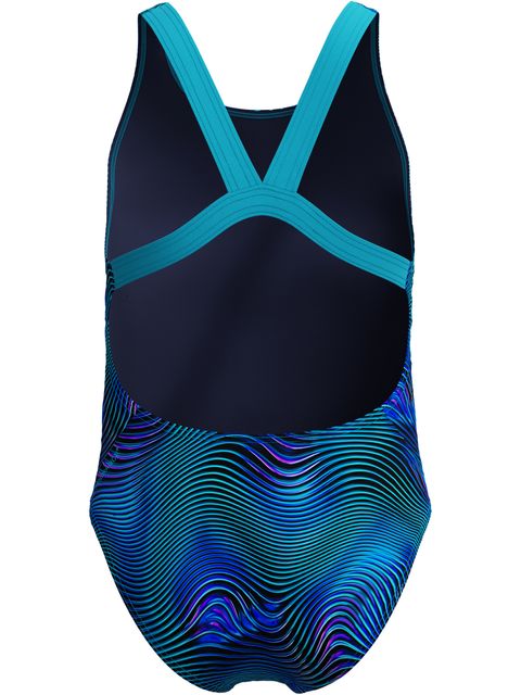Speedo Allover Print Leaderback One Piece - Sapphire/Mayan Blue