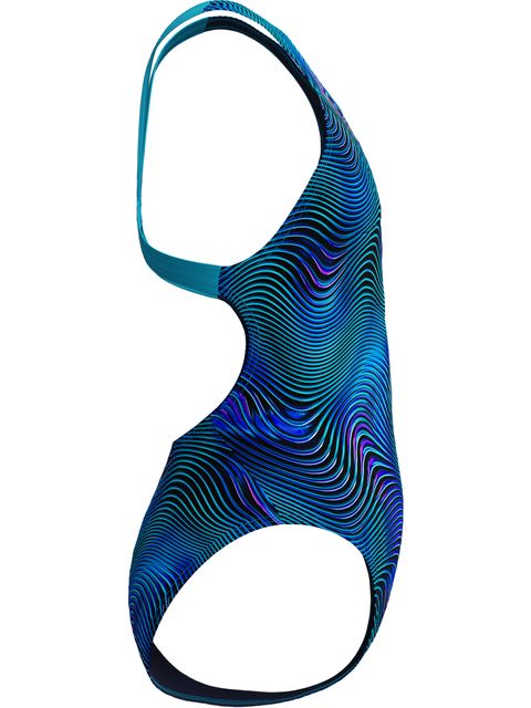 Speedo Allover Print Leaderback One Piece - Sapphire/Mayan Blue