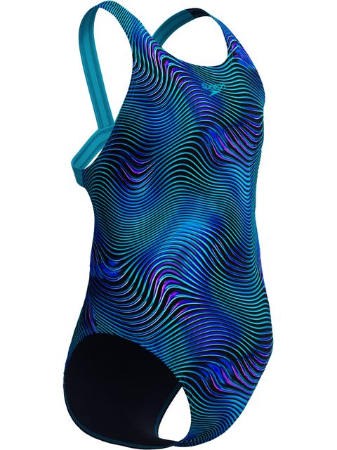 Speedo Allover Print Leaderback One Piece - Sapphire/Mayan Blue