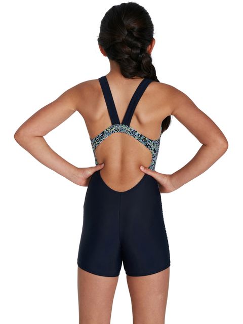 Speedo Leaderback Legsuit - True Navy/Flamingo Pink