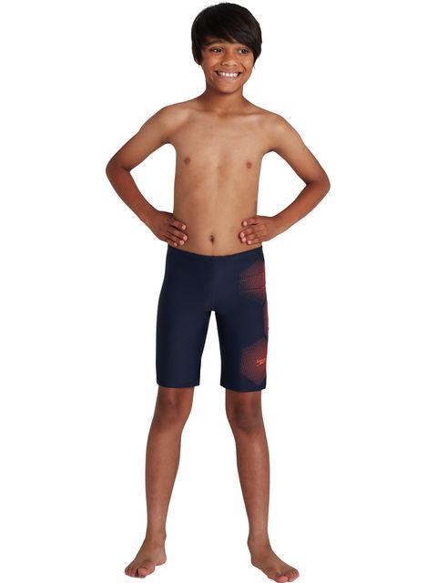 Speedo Tech Placement Jammers - True Navy/Fluro Tangerine
