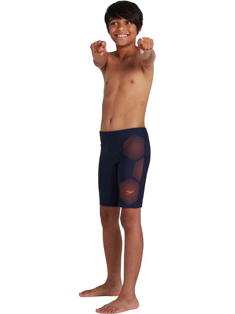 Speedo Tech Placement Jammers - True Navy/Fluro Tangerine