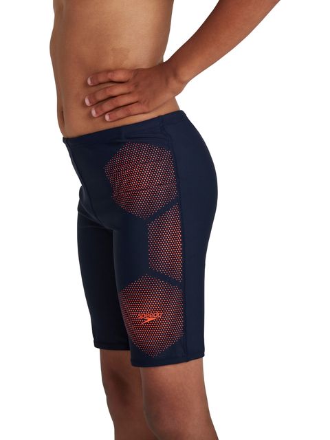 Speedo Tech Placement Jammers - True Navy/Fluro Tangerine