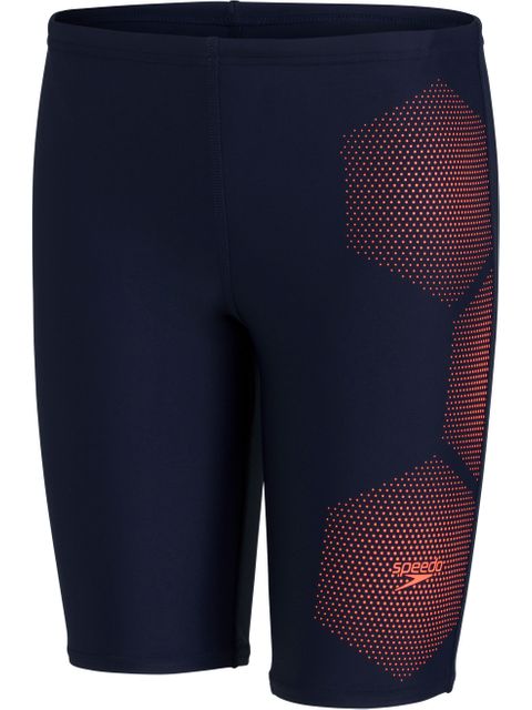 Speedo Tech Placement Jammers - True Navy/Fluro Tangerine