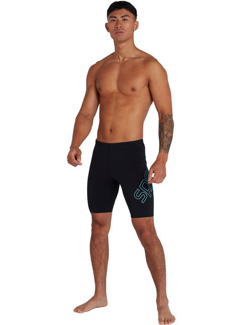 Speedo Boom Logo Placement Jammers - Black/Light Adriatic