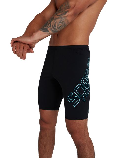 Speedo Boom Logo Placement Jammers - Black/Light Adriatic