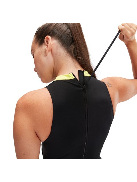 Speedo Hydrasuit One Piece - Black/Lemon