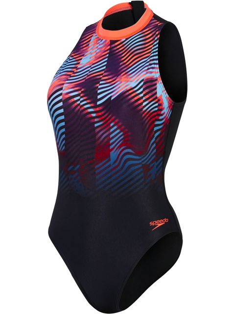 Speedo Hydrasuit One Piece - Plum/Blue/Red