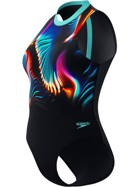 Speedo Printed Hydrasuit One Piece - Speedo Black