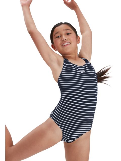 Speedo Printed Medalist One Piece - True Navy/White