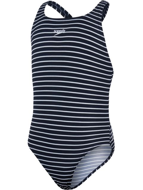 Speedo Printed Medalist One Piece - True Navy/White