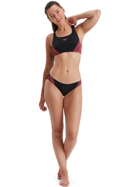 Speedo Placement Sports Bikini - Neon Orchid/Tangerine