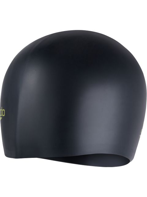 Speedo Junior Long Hair Swim Cap - Black/Acid Green