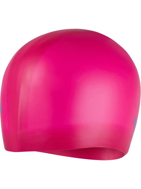 Speedo Junior Long Hair Swim Cap - Begonia Pink/Lapis Blue