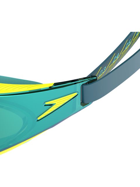 Speedo Fastskin Hyper Elite Goggles - Emerald Mirror/Hyper Yellow/Steel
