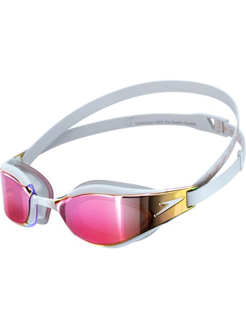 Speedo Fastskin Hyper Elite Goggles - Rose Gold Mirror/White/Oxide Grey