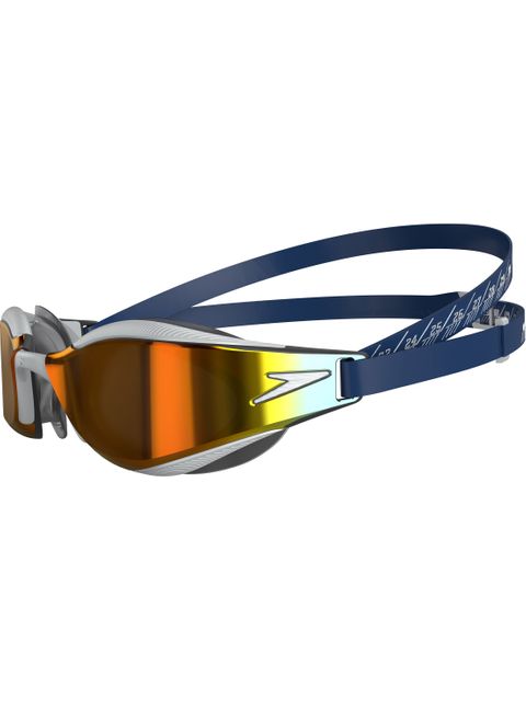 Speedo Junior Fastskin Hyper Elite Goggles - Fire Gold Mirror/Ammonite Blue/Silver 