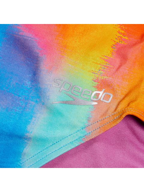 Speedo V-Back One Piece - Pink/Lemon/Blue