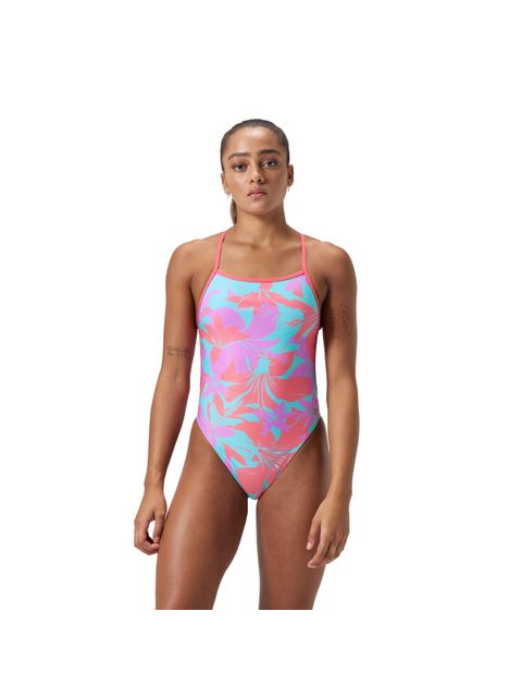 Speedo Allover Digital V Back One Piece - Kaluna Floral/Arctic Glass