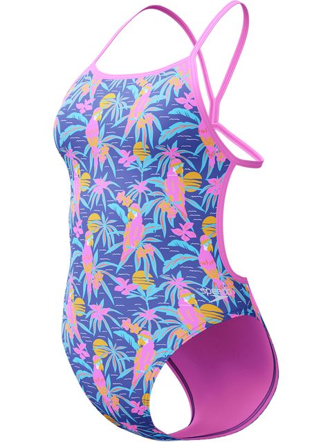 Speedo Allover Digital Vback One Piece - Parrot Party