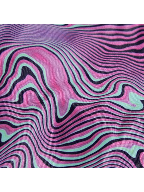 Speedo V-Back One Piece - Navy/Orchid/Green