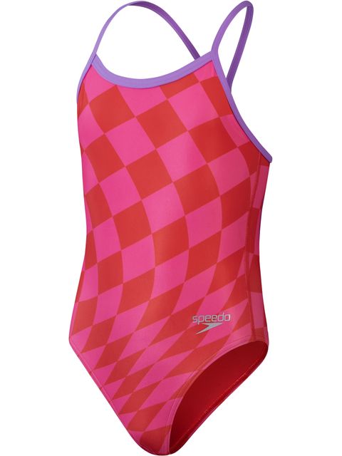 Speedo V-Back One Piece - Watermelon/Pink/Mandarin