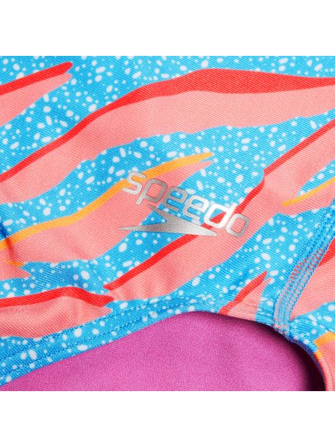 Speedo V-Back One Piece - Pink/Blue/Red