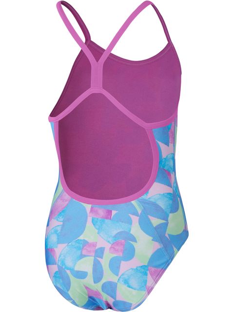 Speedo V-Back One Piece - Pink/Blue/Green