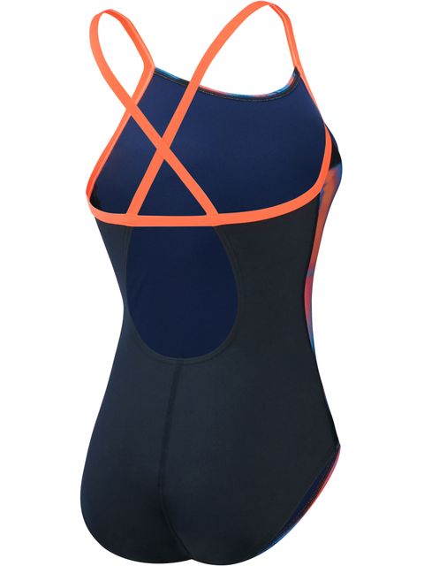Speedo Fixed Crossback One Piece - Navy/Red/Blue