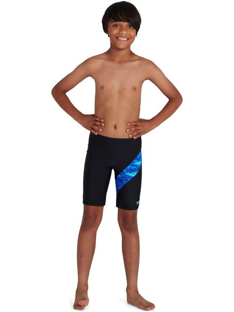 Speedo Digital Allover Cross Panel Jammers - Black/Lapis/Light Adriatic