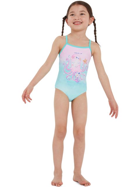 Speedo Thinstrap One Piece - Spearmint/Posie Pink