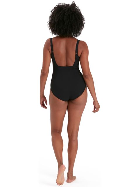 Speedo Crystal Luxe Shaping One Piece - Black/White