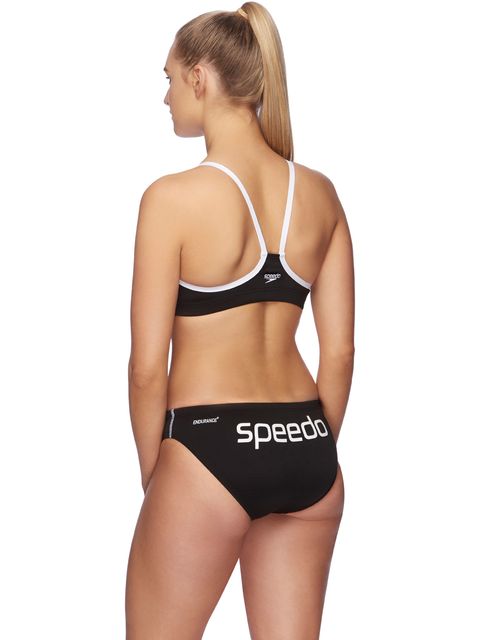 Speedo Endurance+ Basic Bikini Bottoms - Black/White